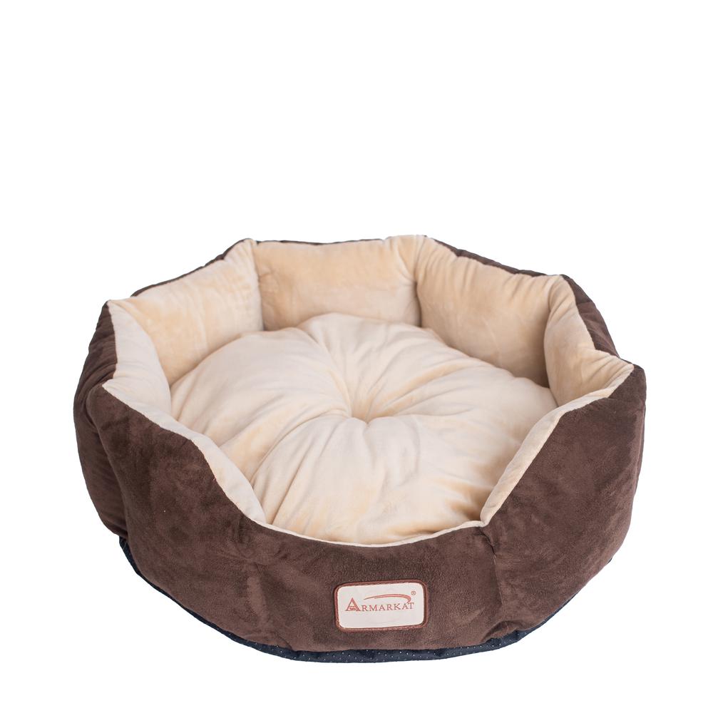 Pet Bed With Polyfill In Beige & Mocha For Cats And Extra Small Dogs