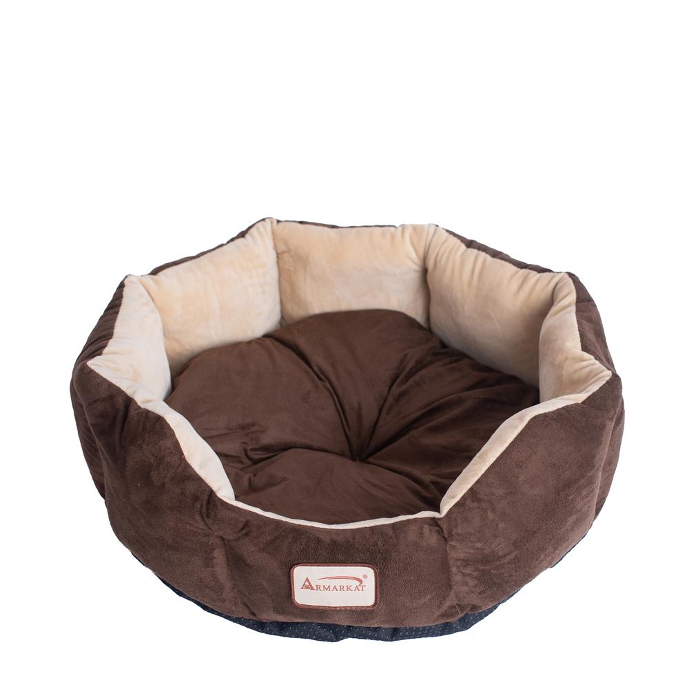 Pet Bed With Polyfill In Beige & Mocha For Cats And Extra Small Dogs