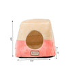 2-In-1 Cat Bed Cave Shape And Cuddle Pet Bed, Orange/Beige