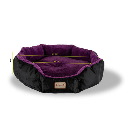Large, Soft Cat Bed In Purple And Black