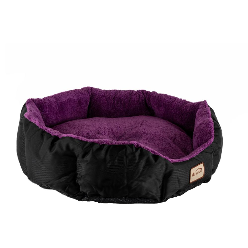 Large, Soft Cat Bed In Purple And Black
