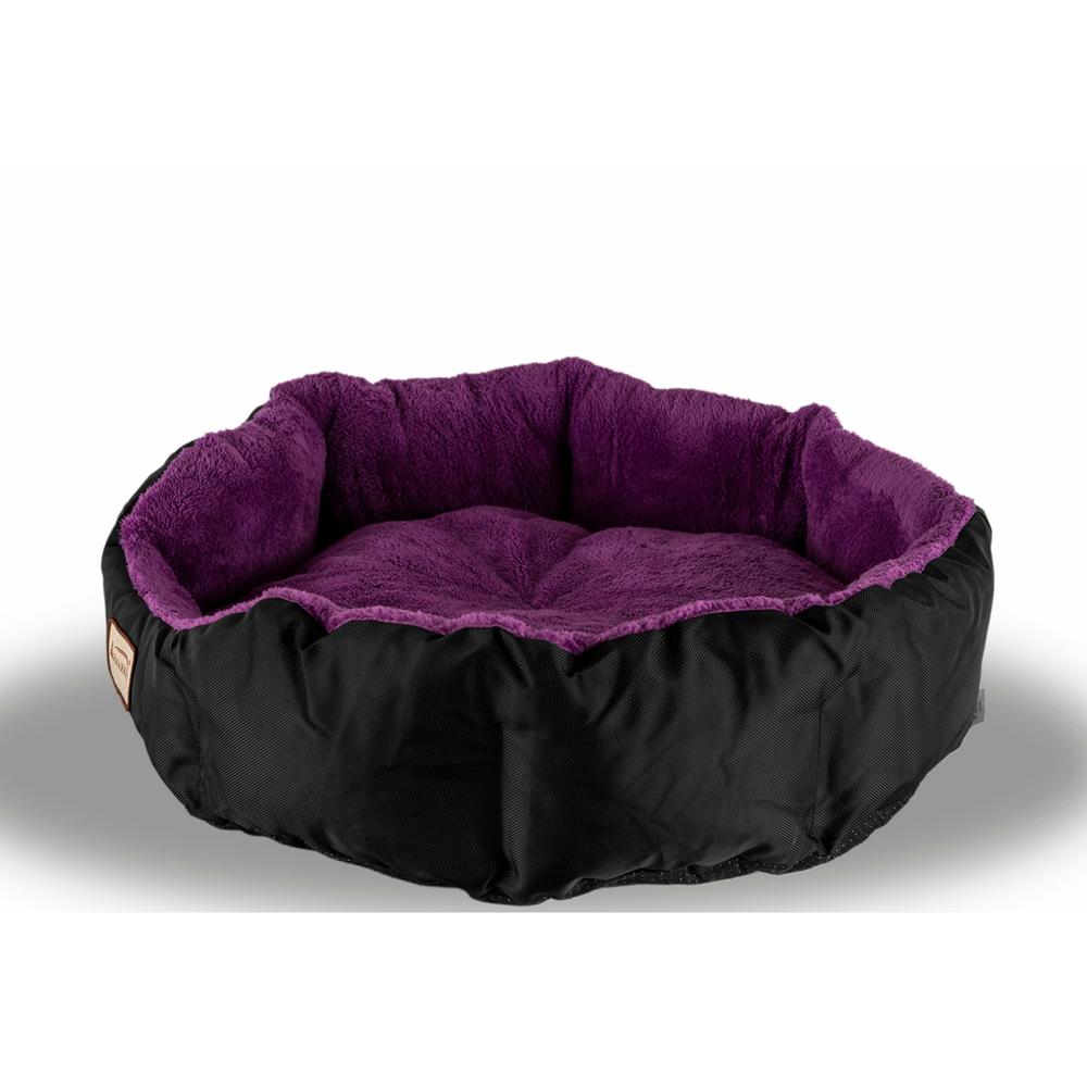 Large, Soft Cat Bed In Purple And Black