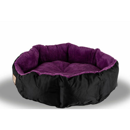 Large, Soft Cat Bed In Purple And Black