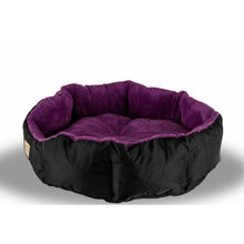 Large, Soft Cat Bed In Purple And Black