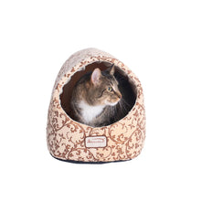Cat Bed Beige Floral Pattern