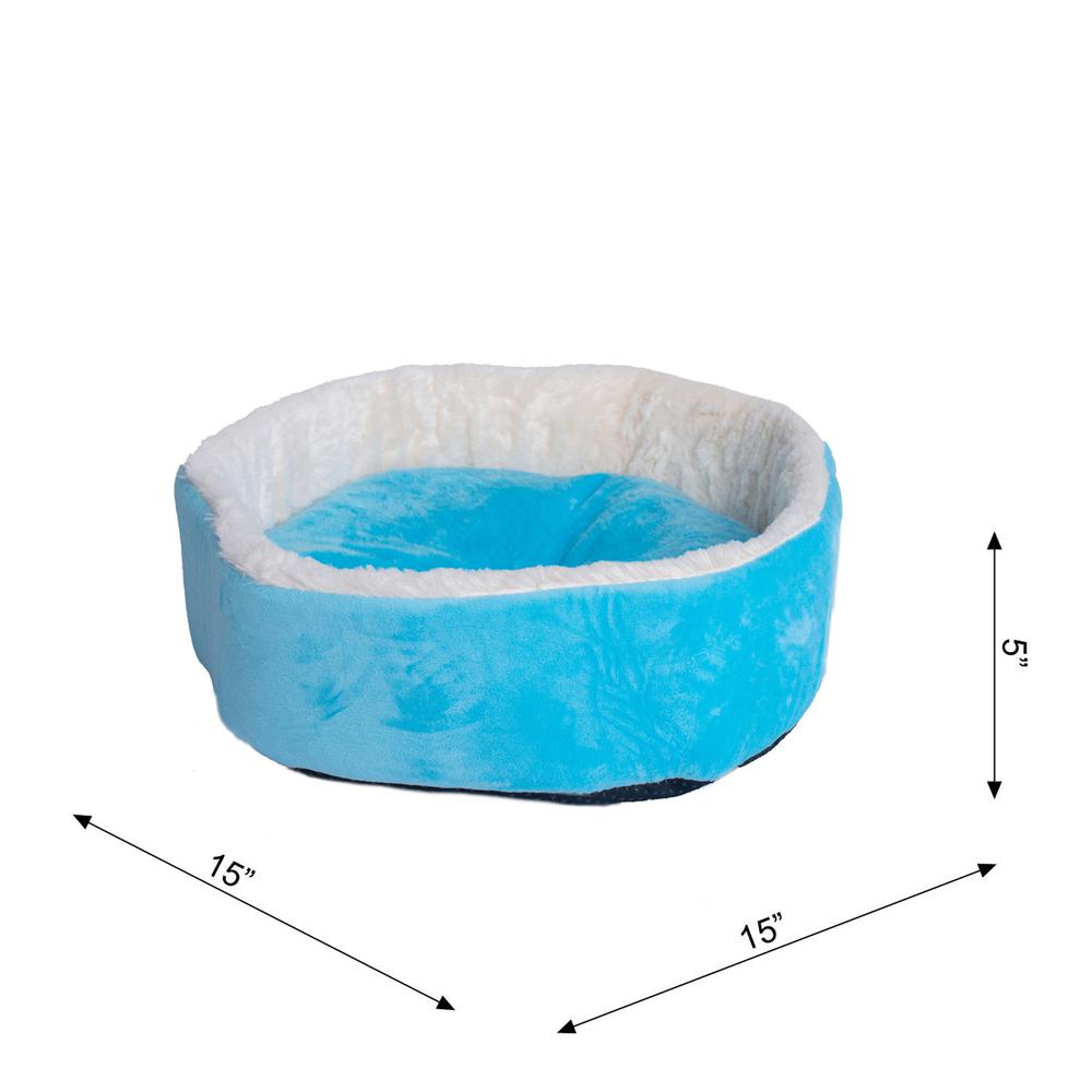 Cat Bed Sky Blue & Ivory