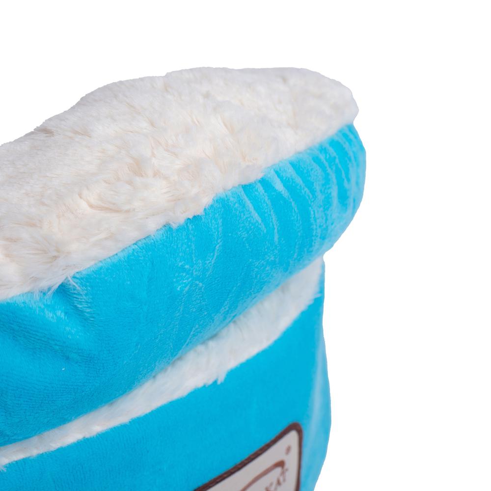 Cat Bed Sky Blue & Ivory