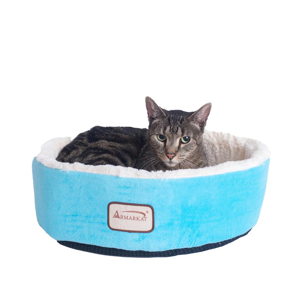 Cat Bed Sky Blue & Ivory