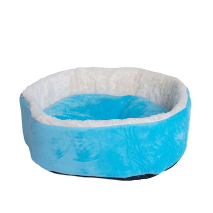Cat Bed Sky Blue & Ivory