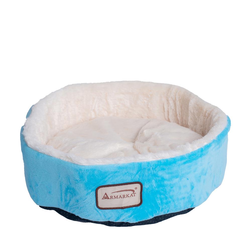 Cat Bed Sky Blue & Ivory
