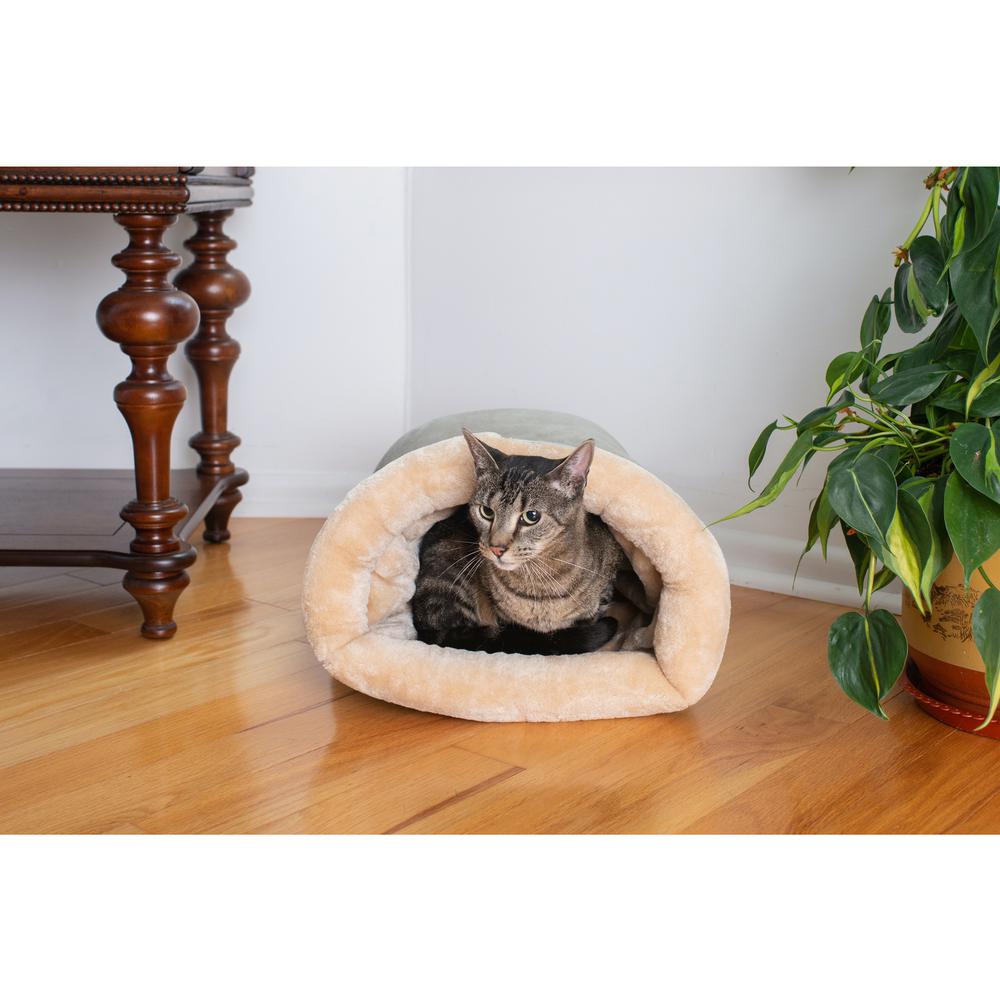Cat Bed Sage Green & Beige