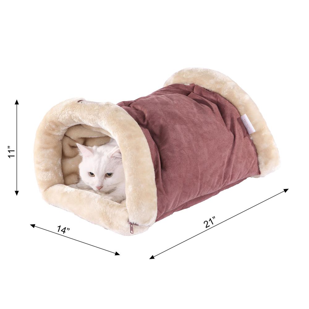 Cat Bed/Pad Indian Red & Beige
