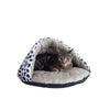 Cat Bed Sage Green Paw Print Pattern