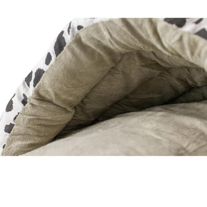 Cat Bed Sage Green Paw Print Pattern