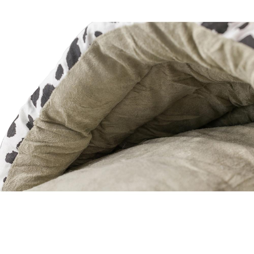 Cat Bed Sage Green Paw Print Pattern