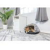 Cat Bed Sage Green Paw Print Pattern