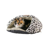 Cat Bed Sage Green Paw Print Pattern