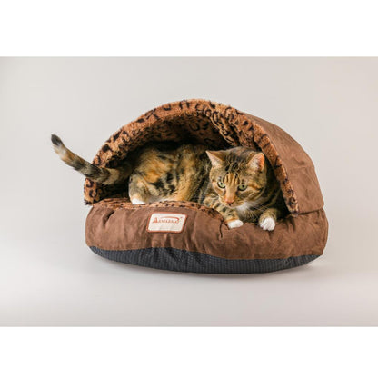 Cat Bed, Mocha And Leopard