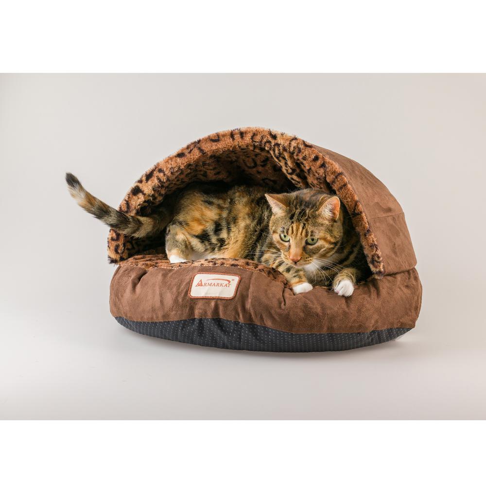 Cat Bed, Mocha And Leopard