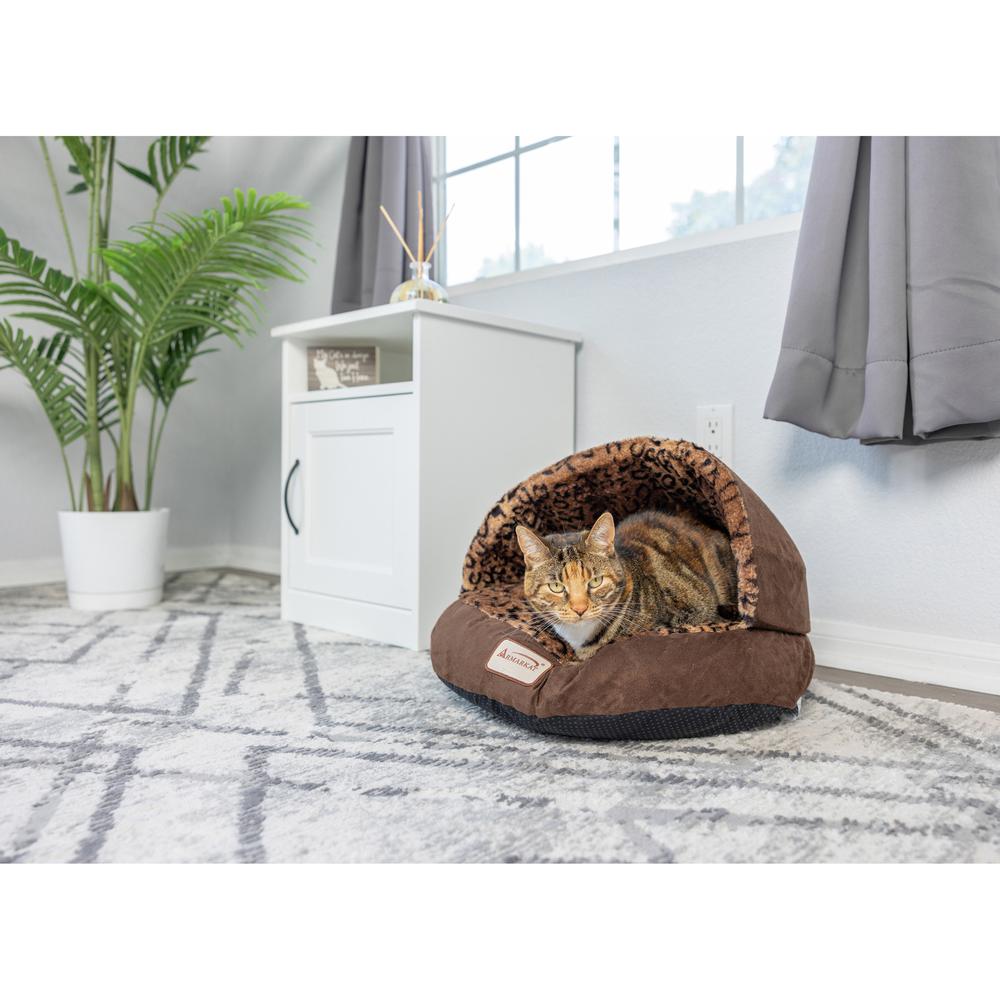 Cat Bed, Mocha And Leopard