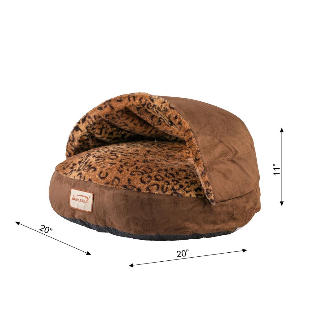 Cat Bed, Mocha And Leopard