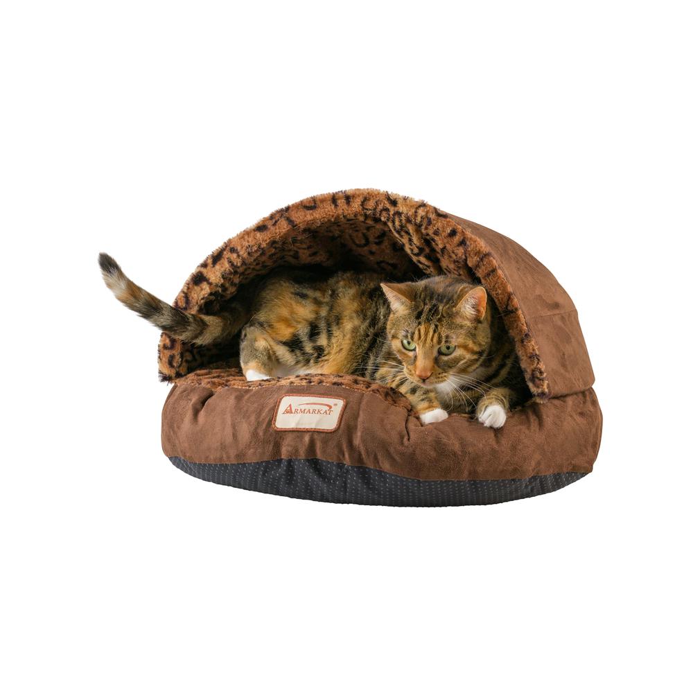 Cat Bed, Mocha And Leopard