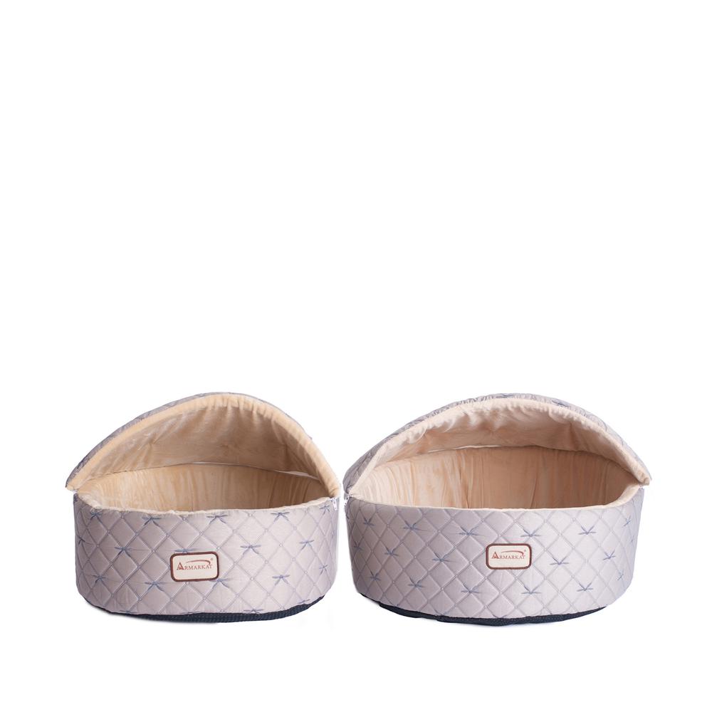 Cat Bed, Small, Pale Silver And Beige