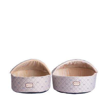 Cat Bed, Small, Pale Silver And Beige