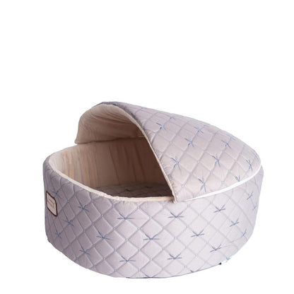 Cat Bed, Small, Pale Silver And Beige