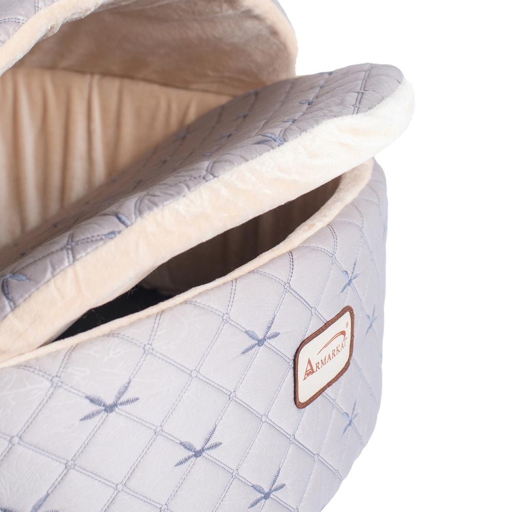 Cat Bed, Small, Pale Silver And Beige