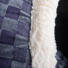 Cuddle Cave Cat Bed C44 For Cats & Puppy Dogs, Blue Checkered