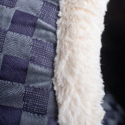 Cuddle Cave Cat Bed C44 For Cats & Puppy Dogs, Blue Checkered