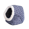 Cuddle Cave Cat Bed C44 For Cats & Puppy Dogs, Blue Checkered