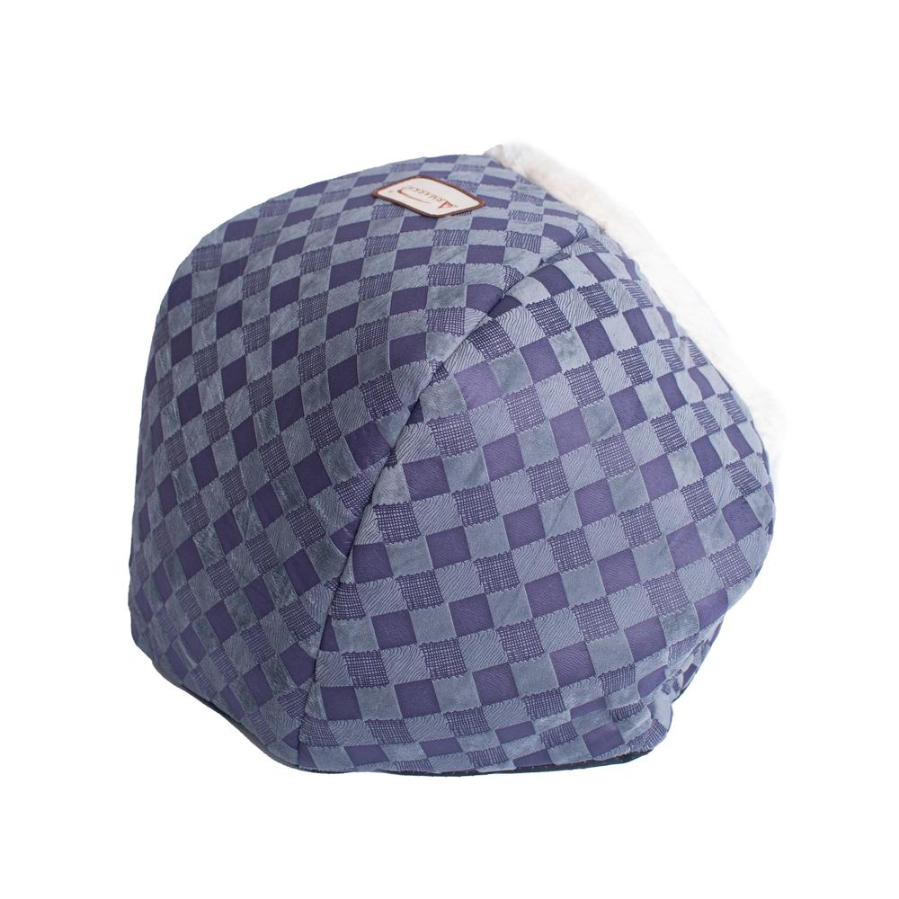 Cuddle Cave Cat Bed C44 For Cats & Puppy Dogs, Blue Checkered