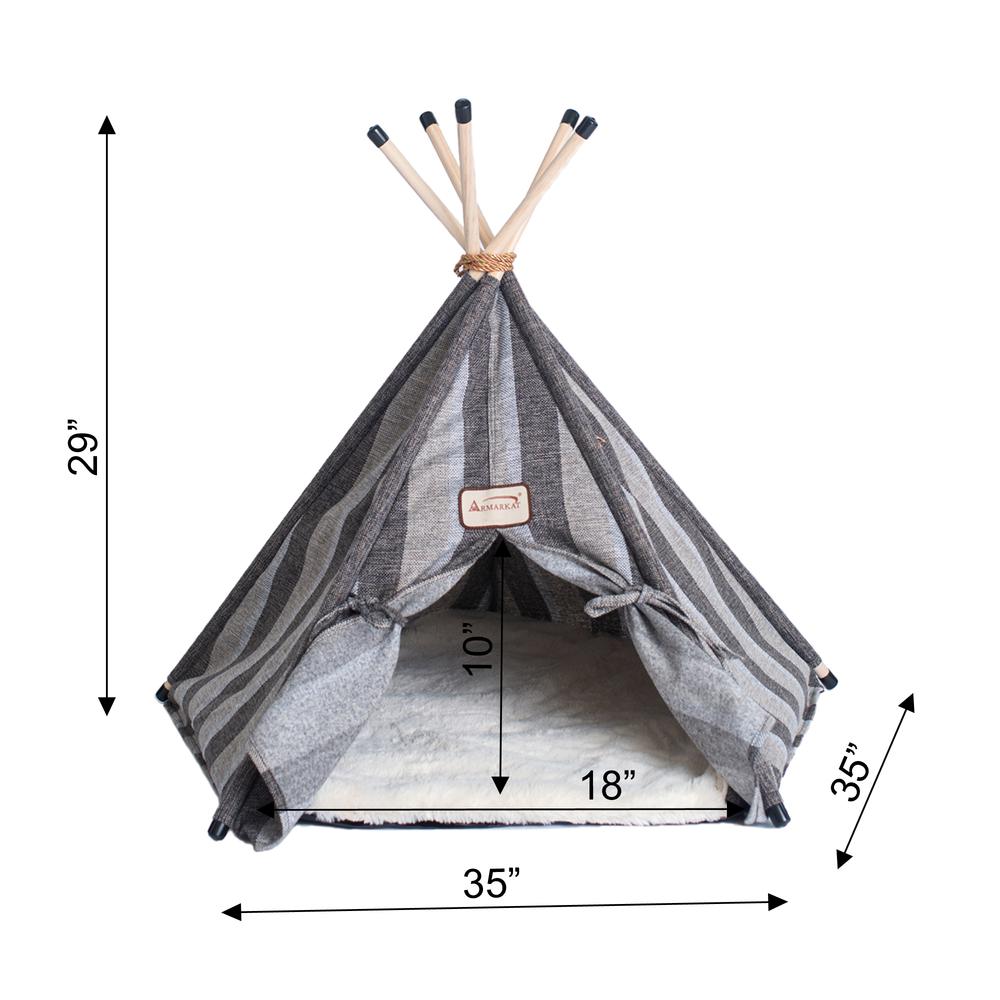 Cat Bed, Teepee Style With Striped Pattern