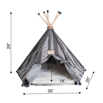 Cat Bed, Teepee Style With Striped Pattern