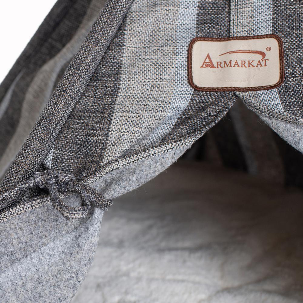 Cat Bed, Teepee Style With Striped Pattern