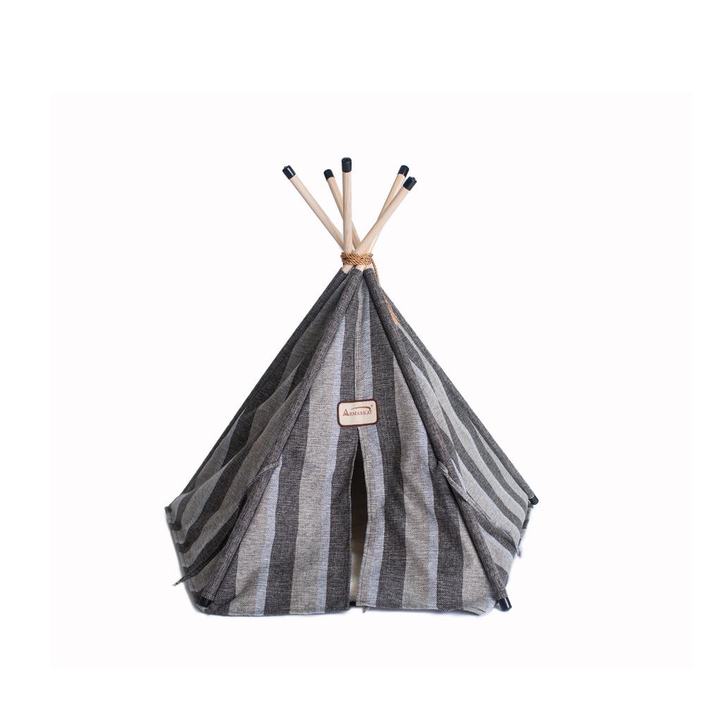 Cat Bed, Teepee Style With Striped Pattern