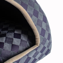 Cat Bed, Purple Gray Combo Checkered Pattern
