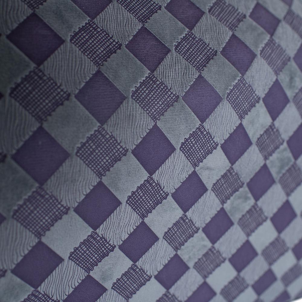 Cat Bed, Purple Gray Combo Checkered Pattern