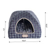 Cat Bed, Purple Gray Combo Checkered Pattern