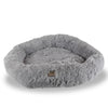 Extra Large, Fluffy Gray Round Cat Bed