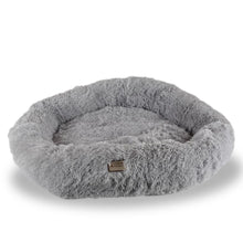 Extra Large, Fluffy Gray Round Cat Bed