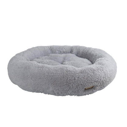 Extra Large, Fluffy Gray Round Cat Bed