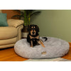 Extra Large, Fluffy Gray Round Cat Bed