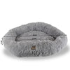 Extra Large, Fluffy Gray Round Cat Bed