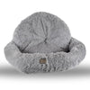 Extra Large, Fluffy Gray Round Cat Bed