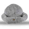 Extra Large, Fluffy Gray Round Cat Bed