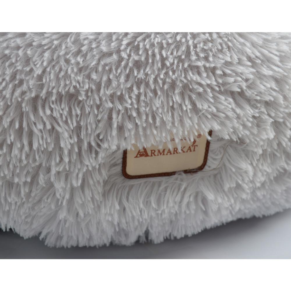 Extra Large, Fluffy Gray Round Cat Bed