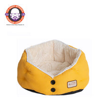 Cat Bed Gold Waffle And White